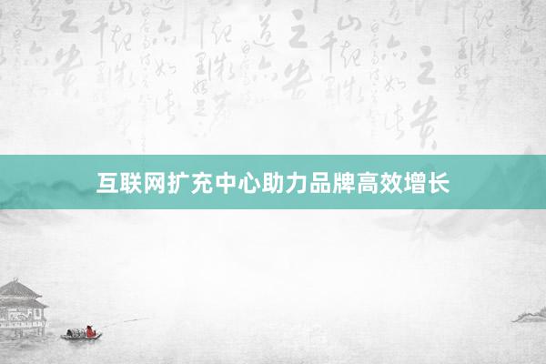 互联网扩充中心助力品牌高效增长