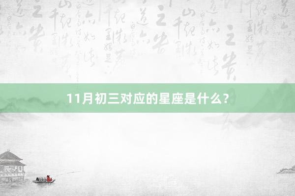 11月初三对应的星座是什么？